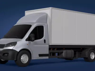 Generic Small Container Truck - Refrigerator Box Truck - Van 3D model