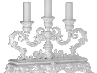 Bronze Tabletop Antique Metal Classic Candlestick Candle Holder 3D model