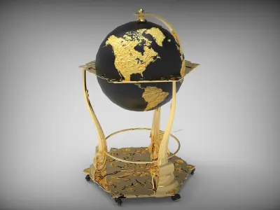 World Globe Decoration Piece 3D model