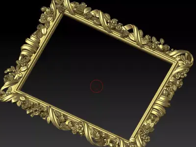Classic frame of luxurious gold interior inlaid with gold  3D model