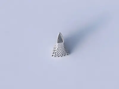 Vase grounded tipping triangle with diagonal grid lattice 3D print model
