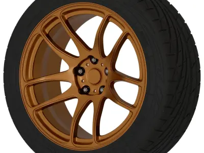 Work Emotion CR Kiwami Aftermarket Wheel Low-poly 3D model