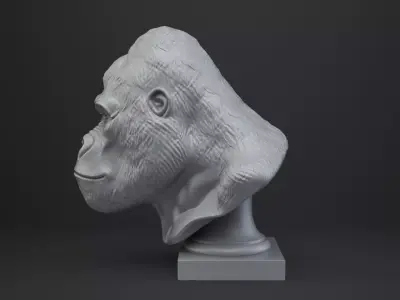 Gorilla Bust - Animal Figurine 3D print model