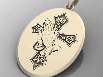 pendant prayer cross 3D print model