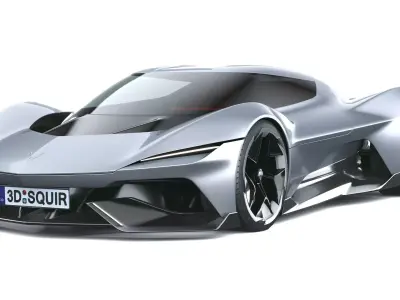 Corvette CX Concept 2025 LowPoly Low-poly 3D model