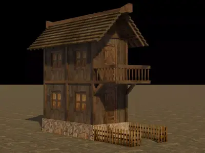 Medieval house 18 Free low-poly 3D model