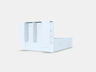 BRIMNES Bed frame w storage and headboard 2 3D model