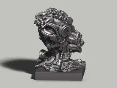 Modern Abstract robotic sculpture 3d print model 151 3D print model