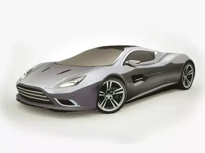 Generic Supercar v7 multicolors Low-poly 3D model