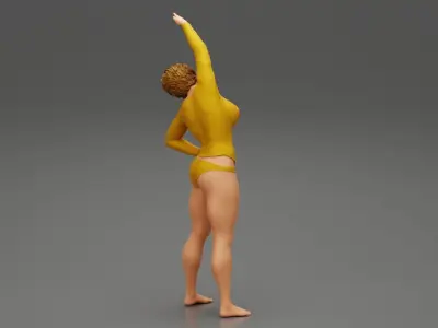 Girl Doing Gymnastics In The Morning 3D print model