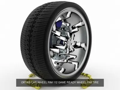 ORTAS CAR WHEEL RIM 111-112 GAME READY WHEEL 3D Model Pack