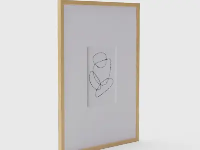 Bundle Wood Gallery Frames Rectangle Wheat 3D model