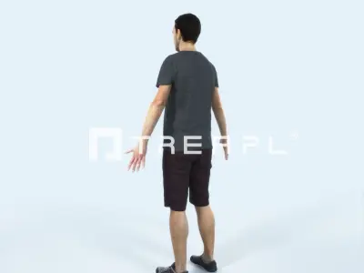 Jest 01L Animated Rigged Summer Casual Man Low-poly 3D model