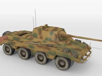 Historical WW2 armored car Low-poly 3D model