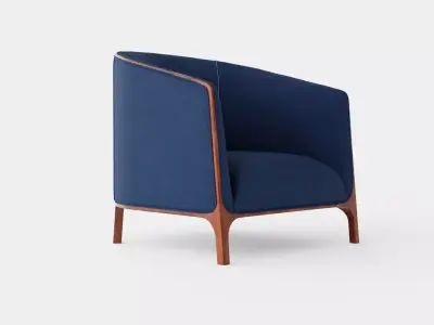 Ryder armchair indigo Low-poly 3D model