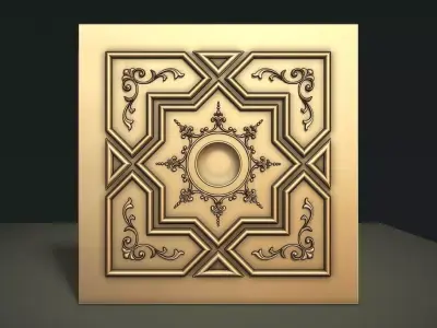 Vintage Hand Carved 3D Decor 3D print model