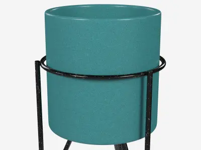 Turquoise Ceramic Pot Low-poly 3D model