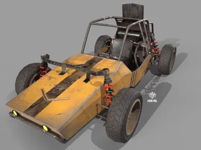 Buggy game ready asset Low-poly 3D model