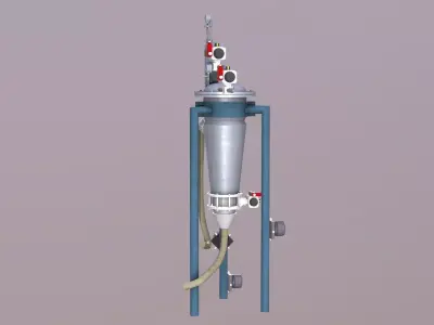 Fluid Bed Dryer Low-poly 3D model