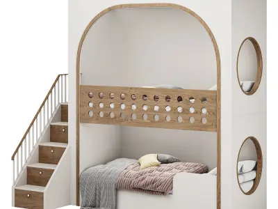Childrens bunk bed 39 3D model