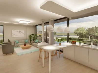 Villa Kitchen U Shaped with Island 3D model