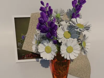Bouquet of flowers 3D model buy