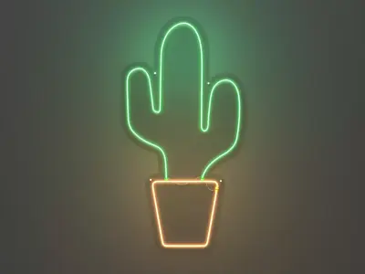 Cactus - Neon Sign 3D model