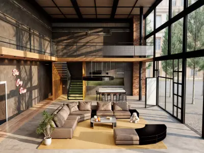 INDUSTRIAL INTERIOR SCENE 3D model