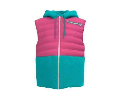 Female puffer vest 3D model