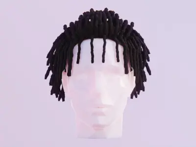 Short Dreads Style 2 Low-poly 3D model