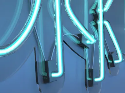 Work Harder - Neon Sign 3D model