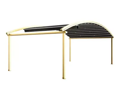 Motorized Pergola 4 brass furniture matte 3D model