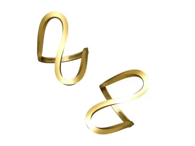 Lightweight Wide Gold Ring  Modern Flow Statement Jewelry  3D print model