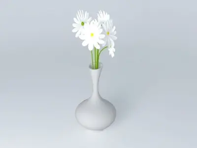 vase with flowers decoration Free 3D model purchase