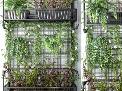 Wall Grid Plant Pot 7 3D model