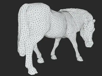 Old Horse Statue PBR Low-poly 3D model