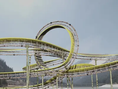 Acrobatic Raceway Low-poly 3D model