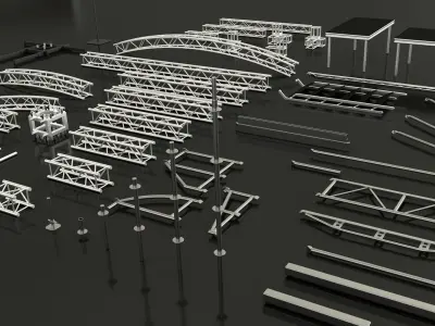 Stage constructions elements 3D model