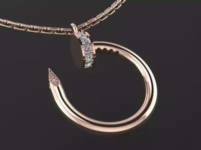 NAIL NECKLACE print model 3D print model 3D print model 3D print model