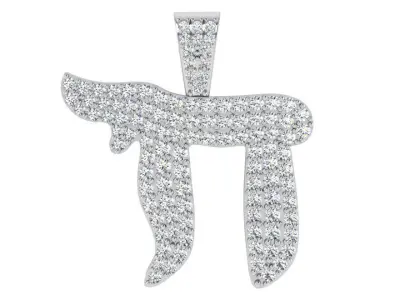 Pi Symbol French Pave Pendant 3184 3D print model