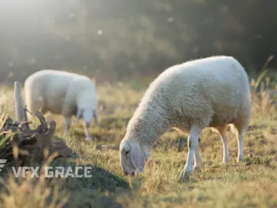 Assaf Sheep01 with 4 Animations VFX Grace 3D model