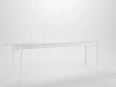 Aesthetic wooden long bench Low-poly 3D model