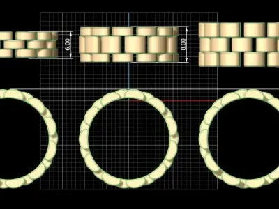 wedding ring - watch ring  3D print model