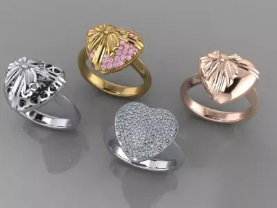 JEWELRY HEART RING       o4 3D print model