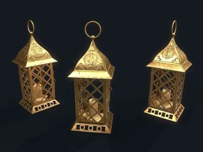 Medieval Lamp Low-poly 3D model