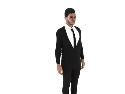 Ederson man in tuxedo Low-poly 3D model