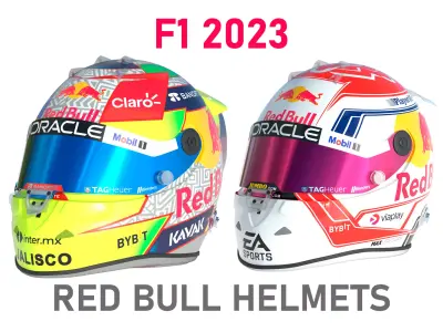 F1 Red Bull Helmets 2023 3D model