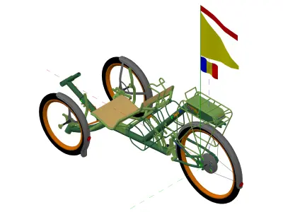 Recumbent Trike with Electric Motor - Triciclu Reclinat cu mo... Free 3D model