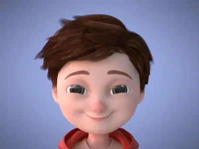 Young Boy Collection 3D Cartoon Rigging 3D model