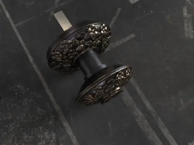 Brass Door Handles 3D model 3D model